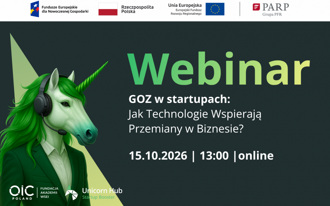 Zapraszamy na webinar: GOZ w startupach: Jak Technologie Wspierają Przemiany w Biznesie?